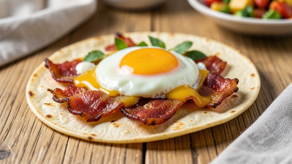 Bacon, Egg, and Cheese Tacos Recipe: Crispy Tortillas With Runny Yolks and Smoky Bacon