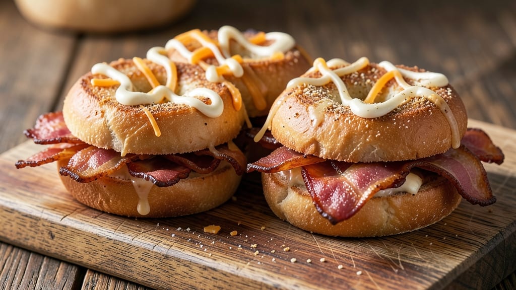 Bacon and Cheese Bagel Recipe: Crispy Toasted Edges With Smoky Cheddar Pull-Apart