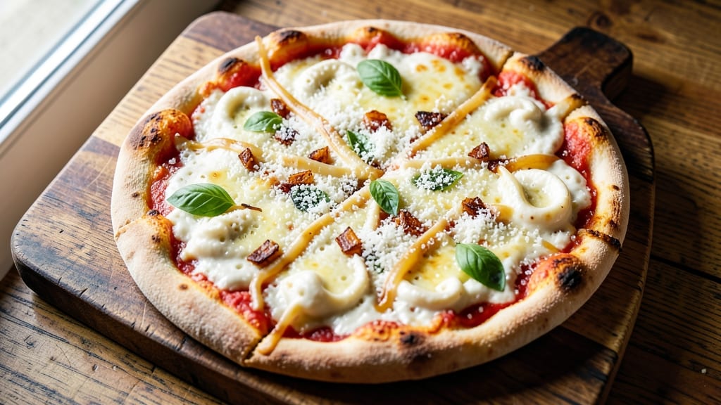 99 Cheese Pizza Recipe: Triple-Layered Crunch and Stretchy Cheese Rivers