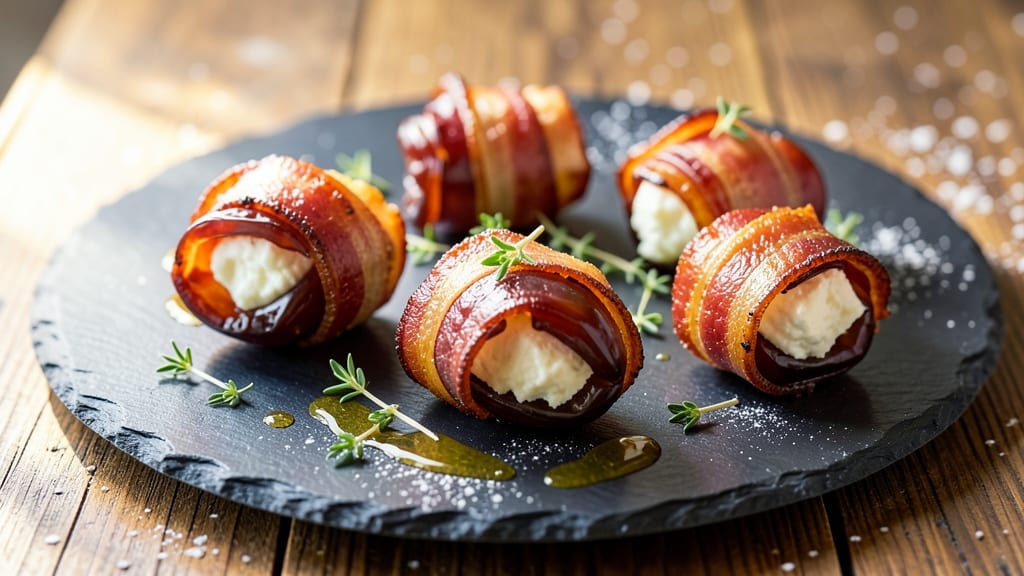 Bacon Wrapped Dates Stuffed with Goat Cheese Recipe: Crispy Bites of Sweet-Savory Magic