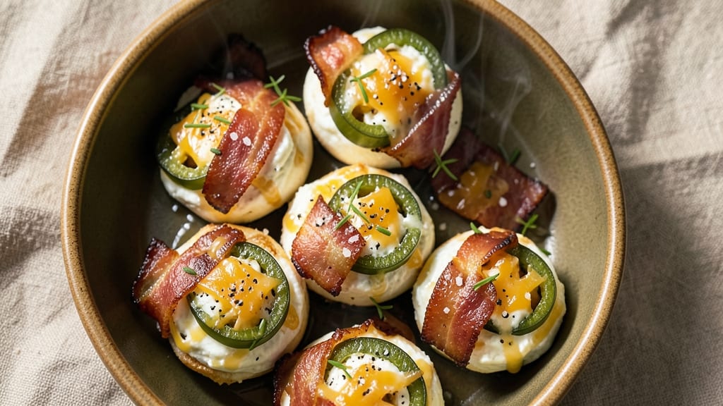 Bacon-Wrapped Cream Cheese Jalapeño Poppers Recipe: Smoky Crispy Bites With Gooey Pull-Apart Cheese