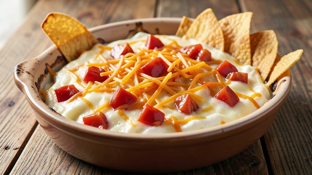 Baked Mexican Cheese Dip Recipe: Crispy Tortilla Crown With Gooey Queso Rivers