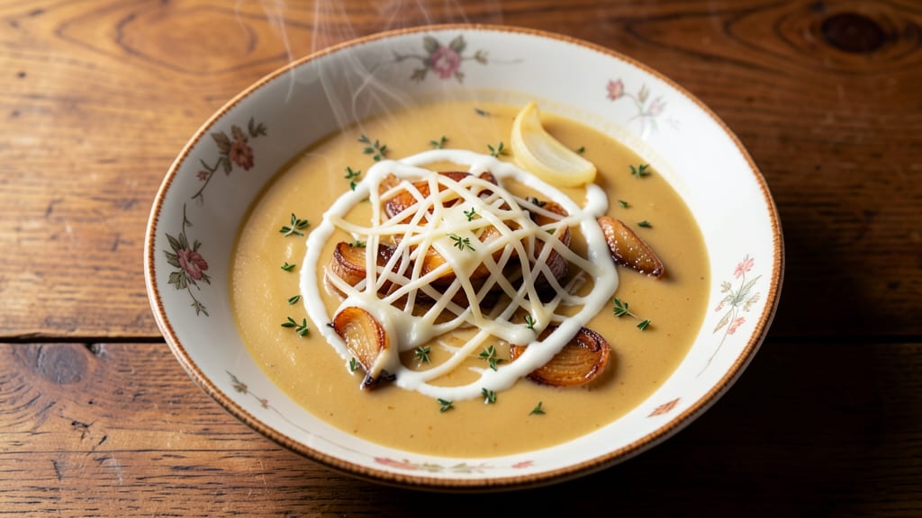 Asiago Cheese Soup Recipe: Nutty, Golden Crust With Toasted Bread Topping