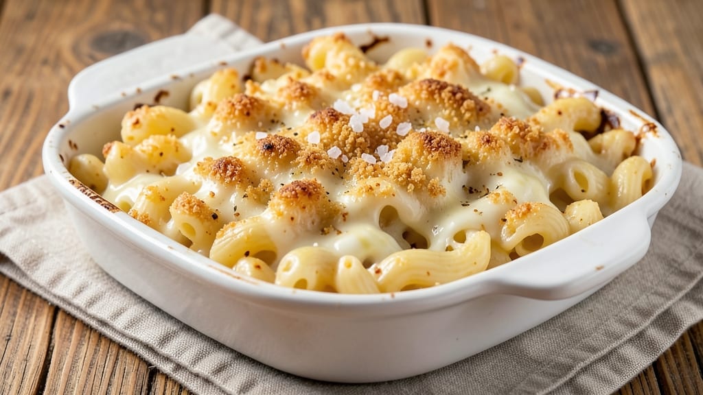 Baked Macaroni and Cheese Recipe with Panko Bread Crumbs: Triple-Crunch Top That Stands Up to Pulls