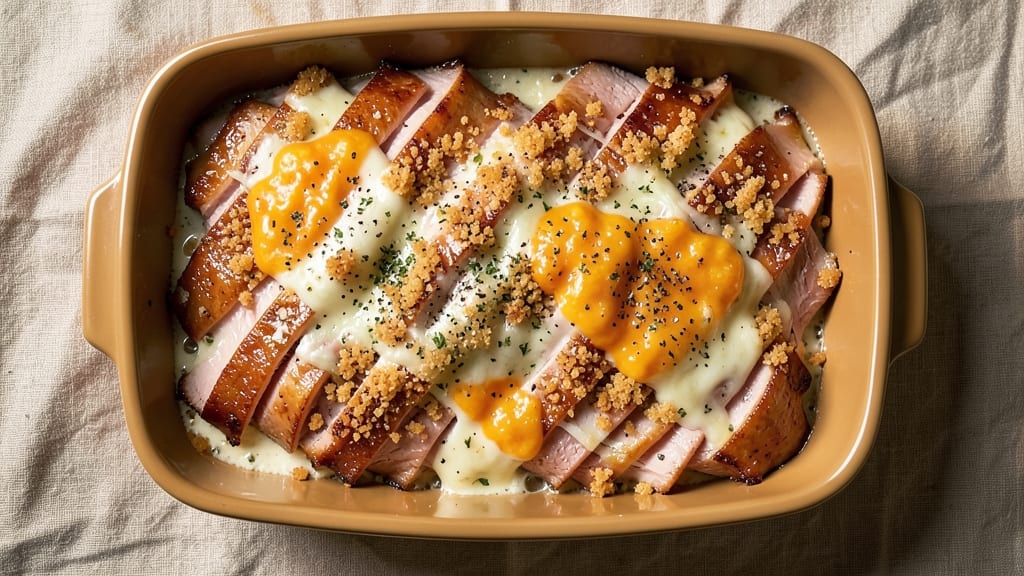 Baked Ham and Cheese Casserole Recipe: Crispy Top, Gooey Pull-Apart Layers