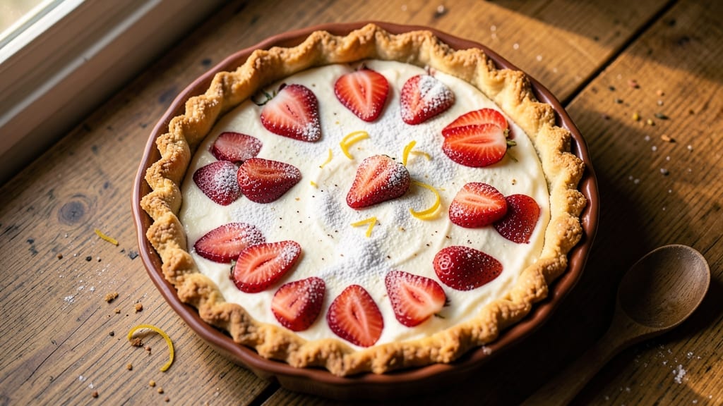 Amish Strawberry Cream Cheese Pie Recipe: Rustic Crust, Bursting Berries, and Velvety Filling