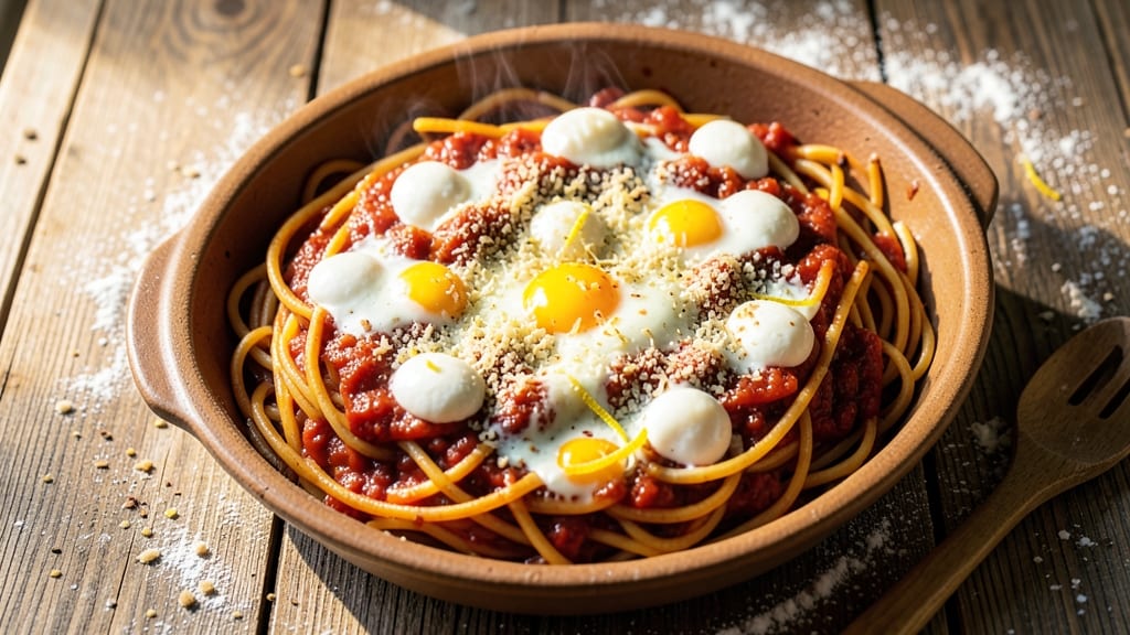 Baked Spaghetti With Mozzarella Cheese Recipe: Crispy Top, Gooey Pull-Apart Layers