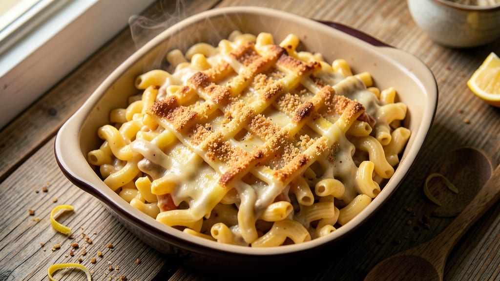 Baked Macaroni and Cheese Recipe with Cream of Mushroom Soup: Savory Mushroom Depth in One Pan
