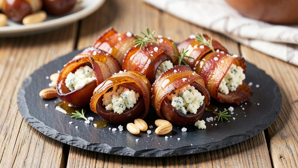 Bacon-Wrapped Dates Stuffed With Blue Cheese Recipe: Sweet-Savory Bites With Crispy Crunch