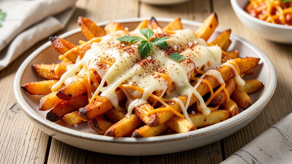 Baked Cheese Fries Recipe: Crispy Potato Bites With Melty Cheese Rivers