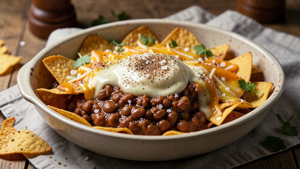Bean and Cheese Nachos Recipe: Crispy Tortilla Bites with Melted Cheese Rivers