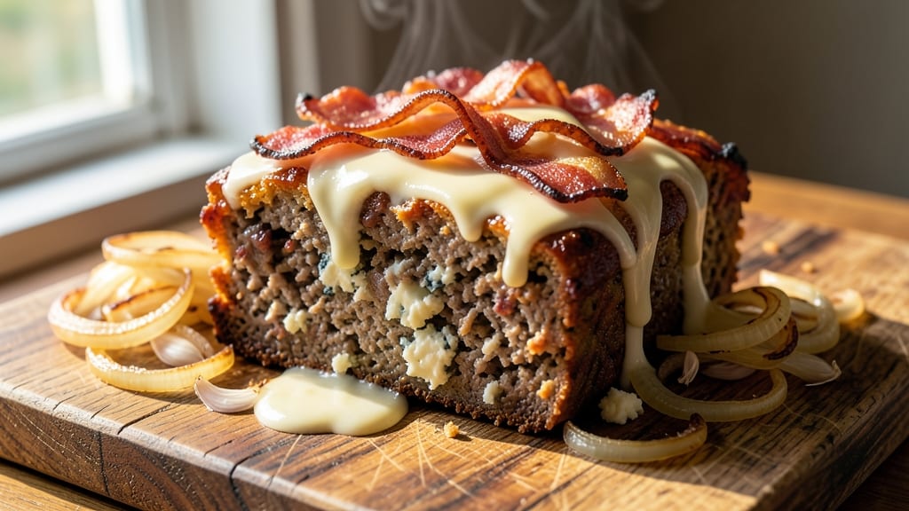 Bacon Blue Cheese Meatloaf Recipe: Smoky Bacon Crust With Tangy Pull-Apart Cheese