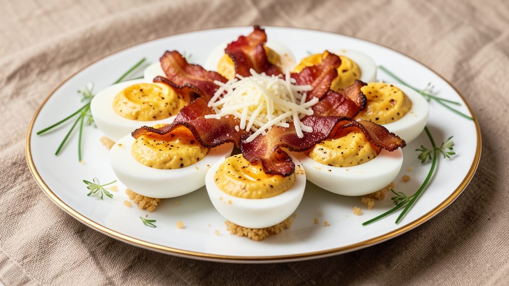 Bacon and Cheese Deviled Eggs Recipe: Smoky Crispy Top With Gooey Pull-Apart Centers