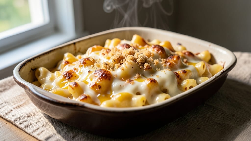 Bakedmac and Cheese Recipe: Double-Baked Crunch With Golden Cheese Rivers