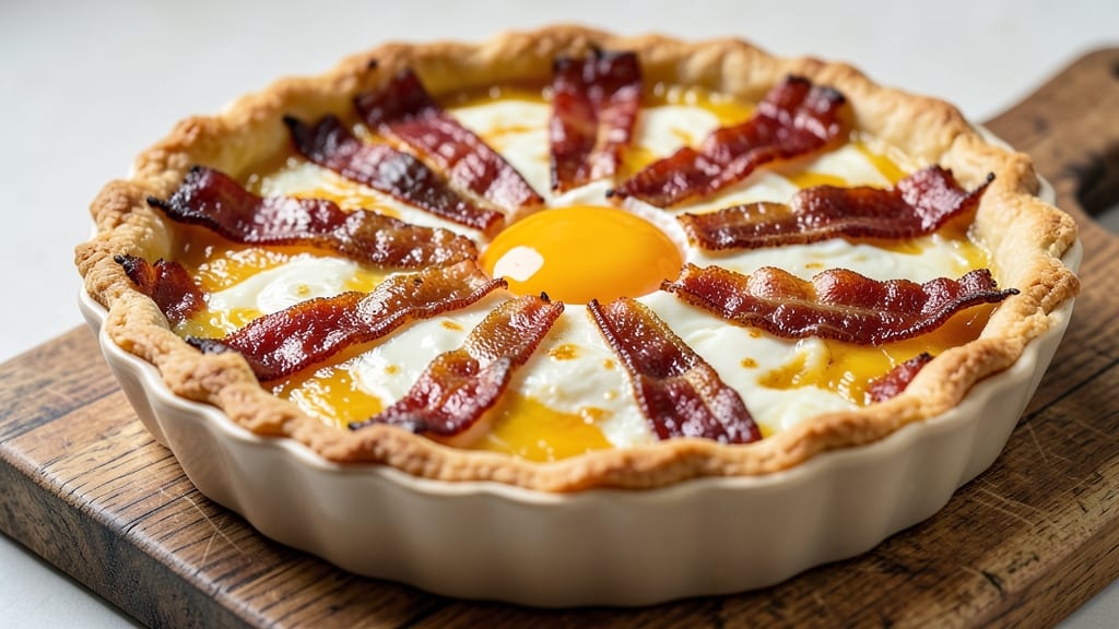 Bacon Cheese Pie Recipe: Smoky Crisp Top With Pull-Apart Cheese Rivers