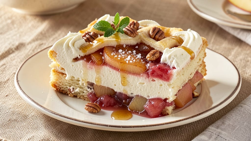 Apple Cream Cheese Torte Recipe: Spiced Apple Filling with Crunchy Top