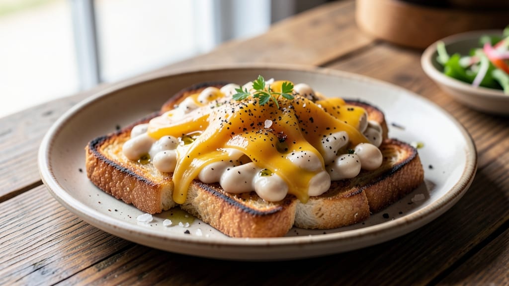 Beans and Cheese on Toast Recipe: Crispy Toast Crunch with Melted Cheese Rivers