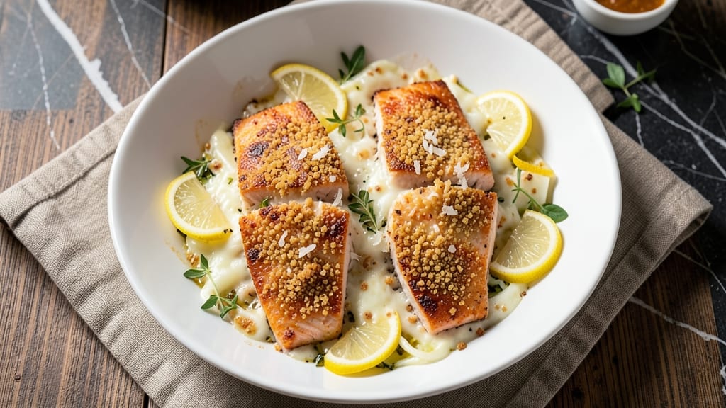Baked Cheese Salmon Recipe: Crispy Breadcrumb Top With Melty Pull-Apart Cheese