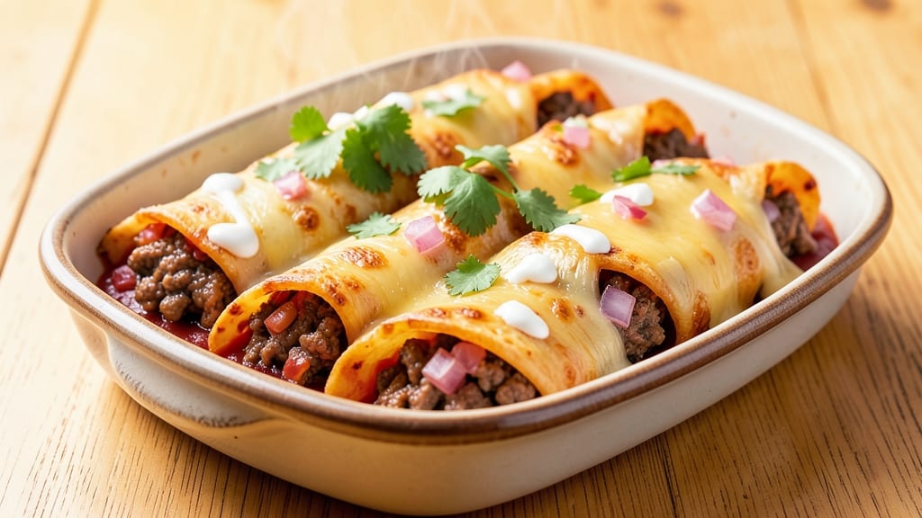 American Cheese Enchiladas Recipe: Smoky Tortilla Crunch With Melty Pull-Apart Filling