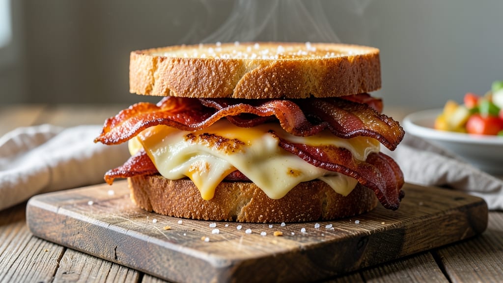 Bacon Grilled Cheese Sandwich Recipe: Smoky Crispy Crust, Gooey Pull-Apart Cheese