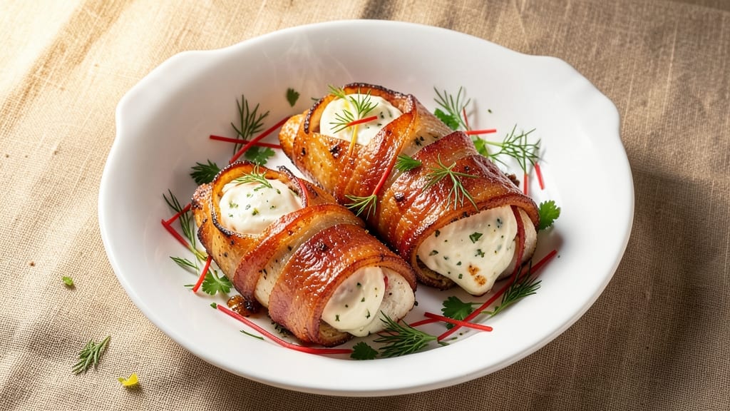 Bacon-Wrapped Cream Cheese Stuffed Chicken Recipe: Crispy Bacon Hugs and Melty Pull-Apart Centers