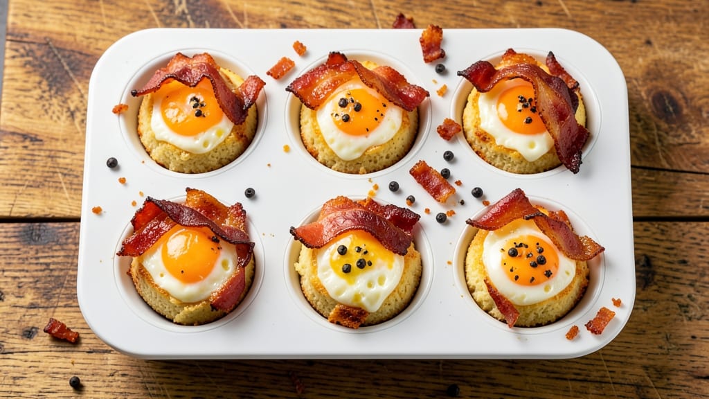Bacon, Egg, and Cheese Egg Bites Recipe: Crispy-Edged, Yolk-Centered Breakfast Bites