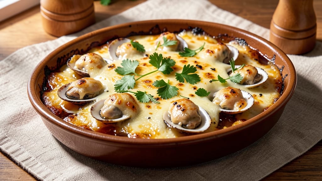 Baked Clams With Cheese Recipe: Buttery Breadcrumb Crust Over Melty Seafood