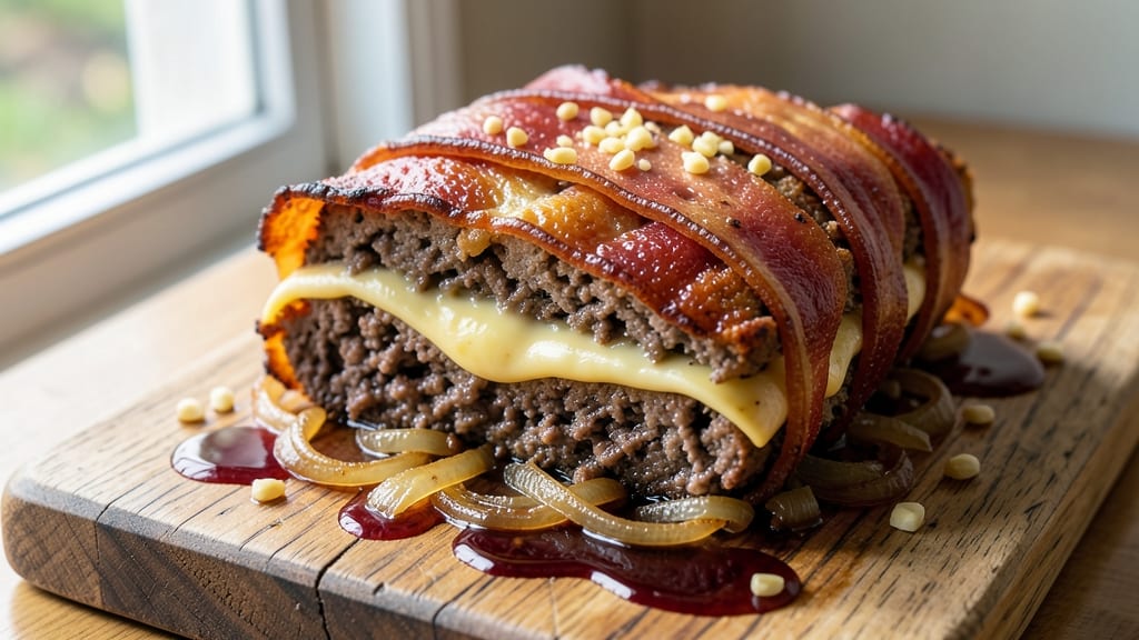 Bacon-Wrapped Cheese Stuffed Meatloaf Recipe: Crispy Edges and Juicy Pull-Apart Centers