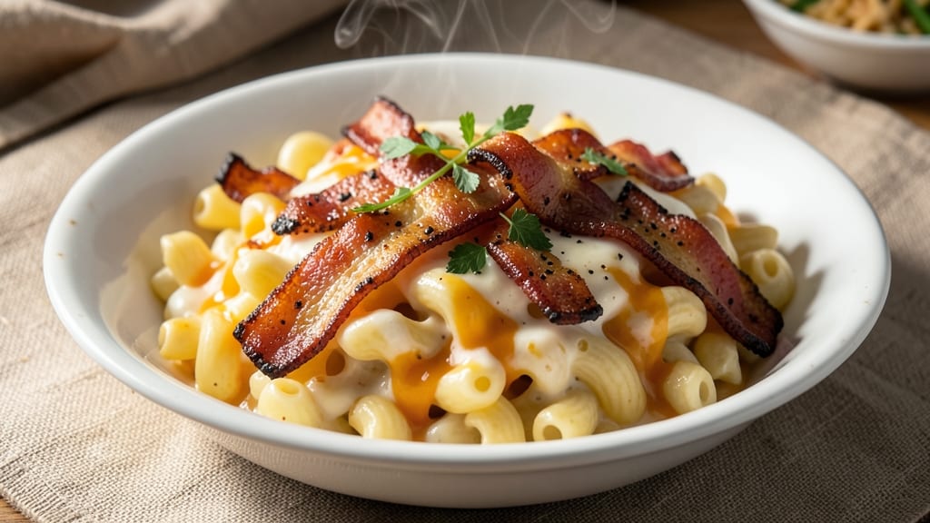 Bacon Mac And Cheese Stovetop Recipe: Crispy Bacon Bits and Melty Cheddar Fusion