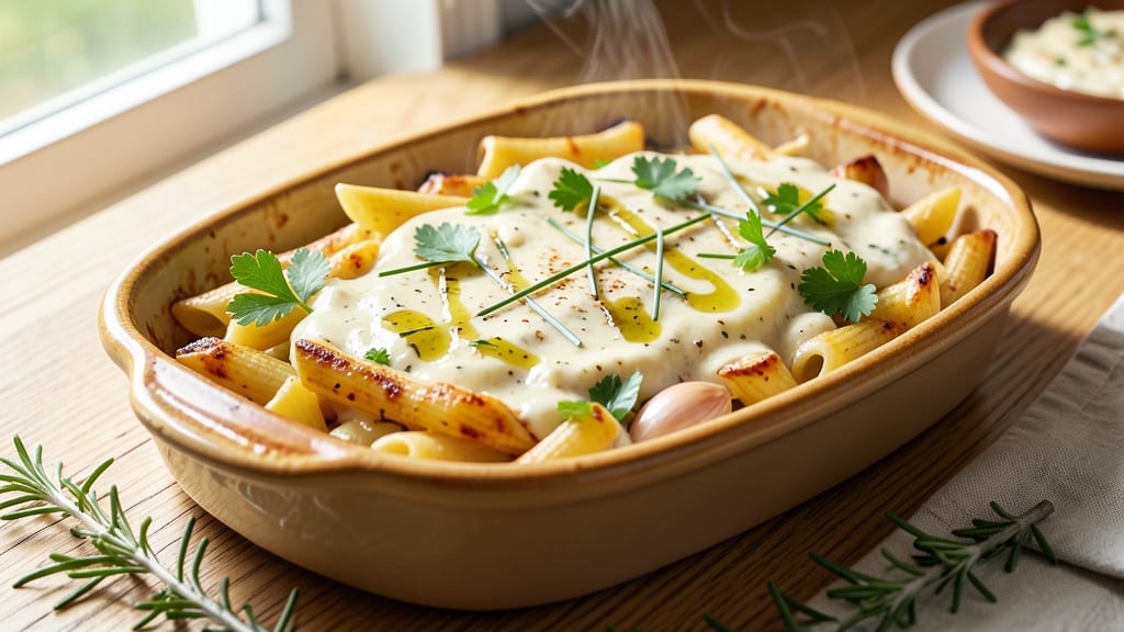 Baked Boursin Cheese Pasta Recipe: Garlic-Infused Crispy Crust and Herbed Creamy Core