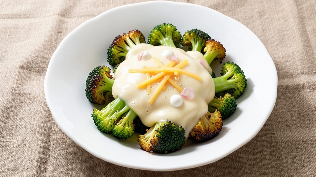 Baked Broccoli With Cheese Sauce Recipe: Crispy-Topped Cheese Fondue Bites