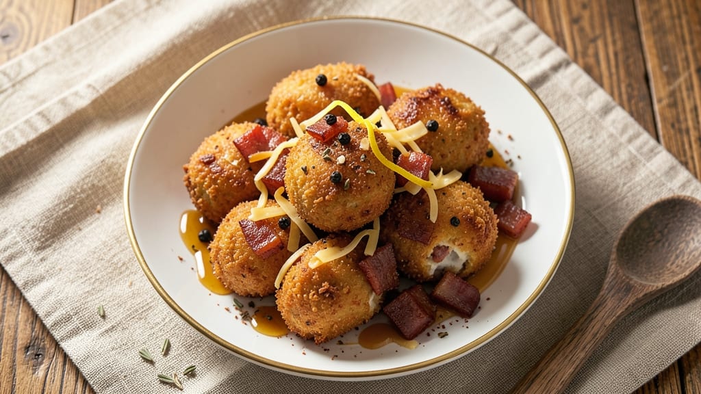 Bacon and Cheese Croquettes Recipe: Crispy Bites With Smoky-Sweet Cheddar Crunch