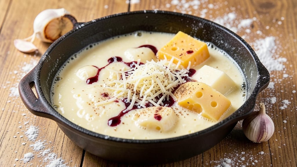 Authentic Swiss Cheese Fondue Recipe: Crispy Bread Bites With Melty Emmental Magic