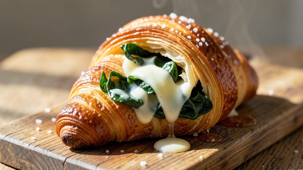 Au Bon Pain Spinach and Cheese Croissant Recipe: Flaky Layers With Herbed Cheese Filling