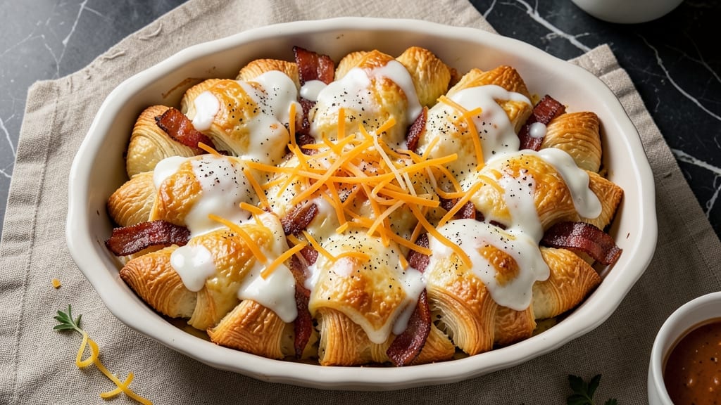 Bacon Egg and Cheese Croissant Casserole Recipe: Flaky Layers and Crispy Bites
