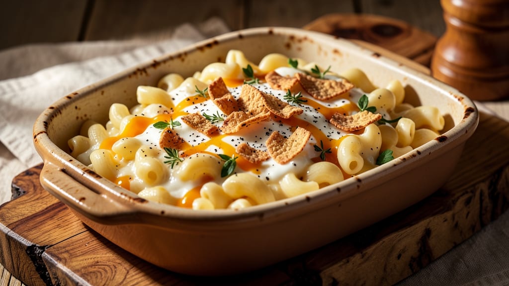 Bad Brad's Mac and Cheese Recipe: Crispy Tortilla Crown With Gooey Cheddar Rivers