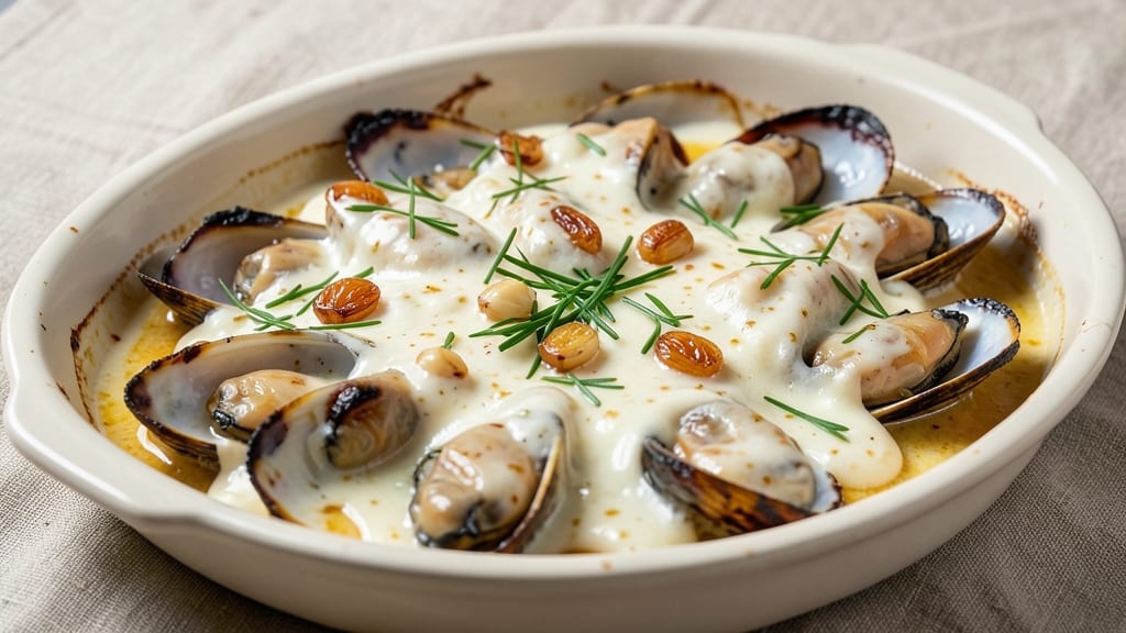Baked Mussels With Cream Cheese Recipe: Braised in White Wine, Creamy and Tender