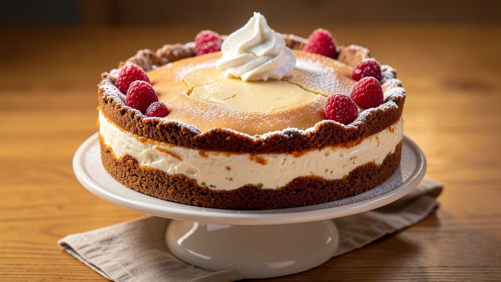 Baked Cream Cheese Cake Recipe: Golden Crust, Silky Cheese Center