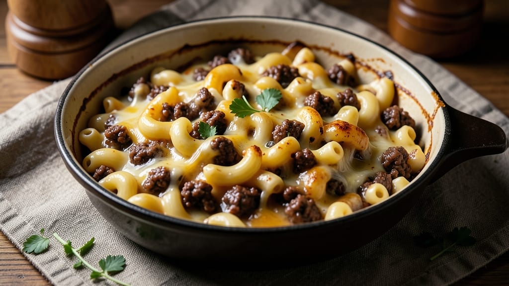 Baked Mac and Cheese With Beef Recipe: Hearty Protein-Packed Comfort in One Pan