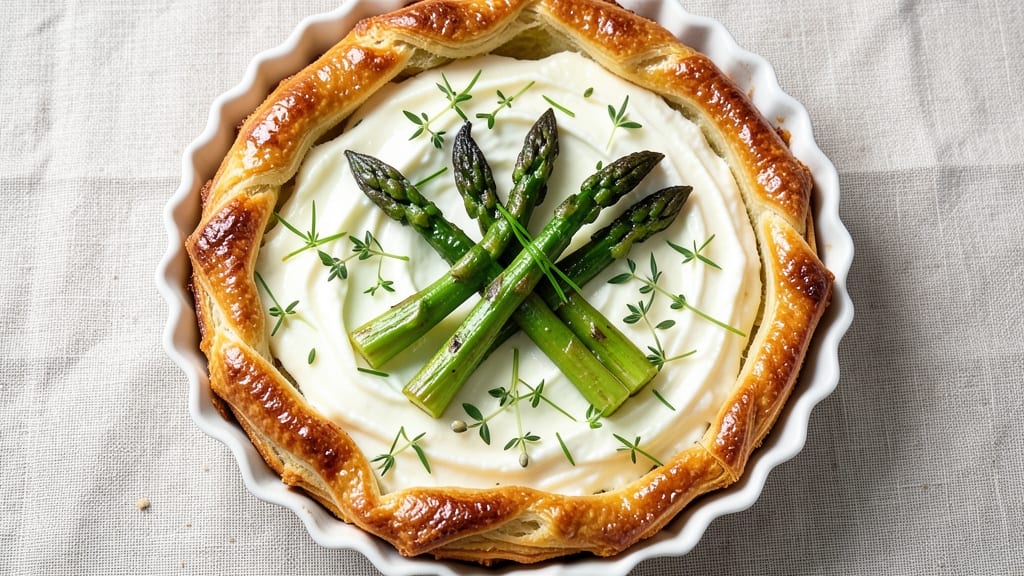 Asparagus Goat Cheese Tart Recipe: Herb-Infused Crust With Silky Cheese Rivers