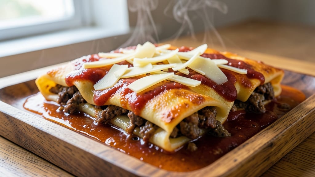 Beef and Cheese Cannelloni Recipe: Triple-Layered Crunch With Golden Baked Cheese